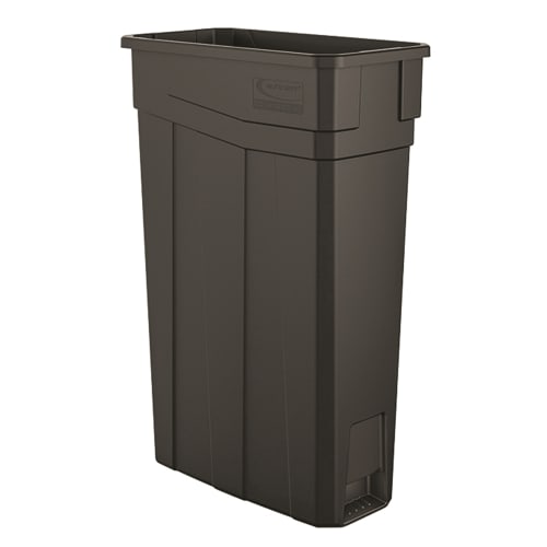 Suncast Commercial 23 Gallon Resin Slim Trash Can, Gray